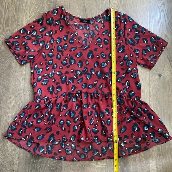 Leopard VICI Peplum Blouse - Picture 3 of 7